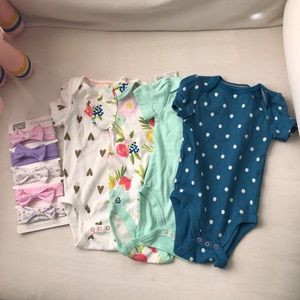 Baby clothes and head bands